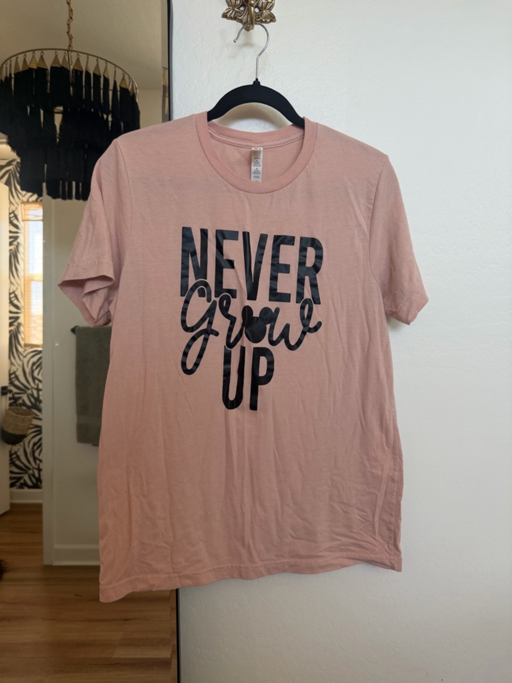 Bella Canvas Blush Pink 'Never' Graphic Tee